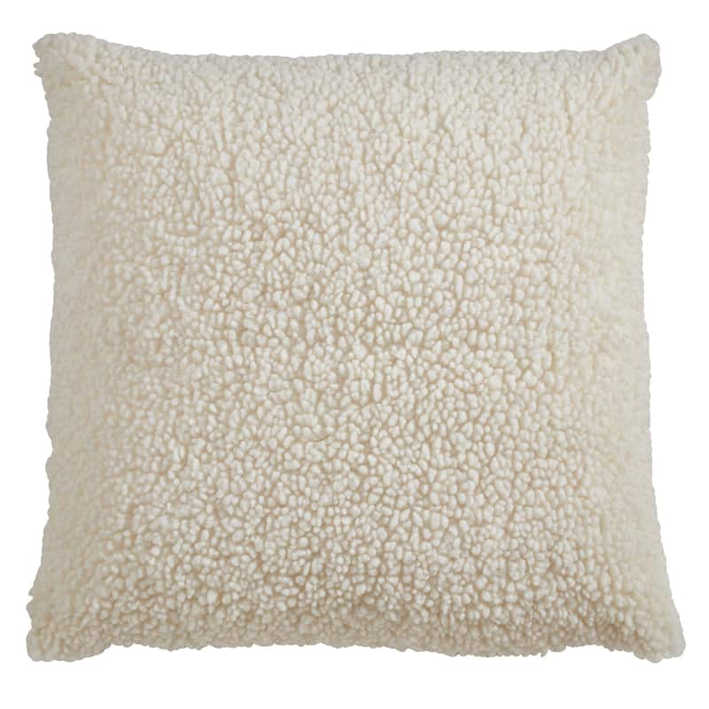 Faux Fur Throw Pillow - Feather Down - Ivory