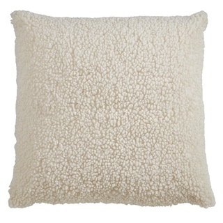 Saro Lifestyle Faux Fur Throw Pillow Ivory Decorative Throw Pillow Covers