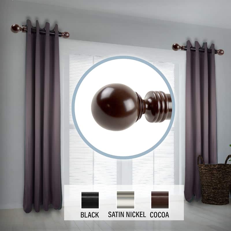 InStyleDesign Sondra 1.5" Side Curtain Rod 12-20 inch long (Set of 2) - 12 to 20 inches - Cocoa