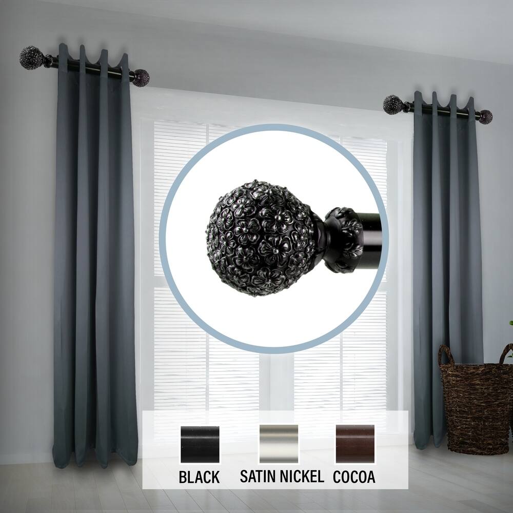 InStyleDesign Eden 1.5" Side Curtain Rod 12-20 inch long (Set of 2) - 12 to 20 inches