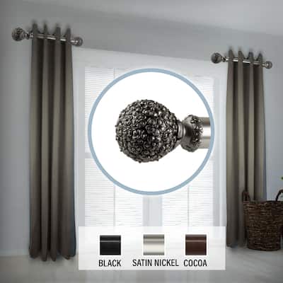 InStyleDesign Eden 1.5" Side Curtain Rod 12-20 inch long (Set of 2) - 12 to 20 inches