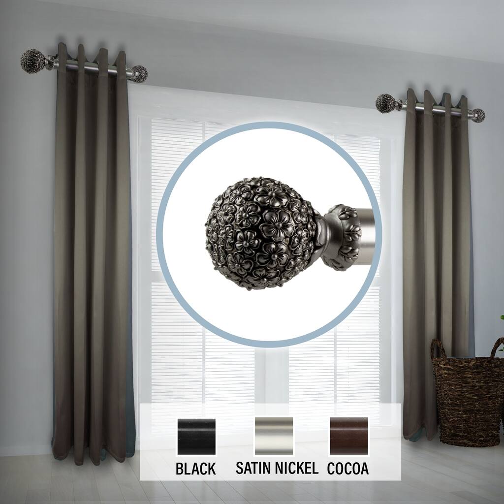 InStyleDesign Eden 1.5" Side Curtain Rod 12-20 inch long (Set of 2) - 12 to 20 inches