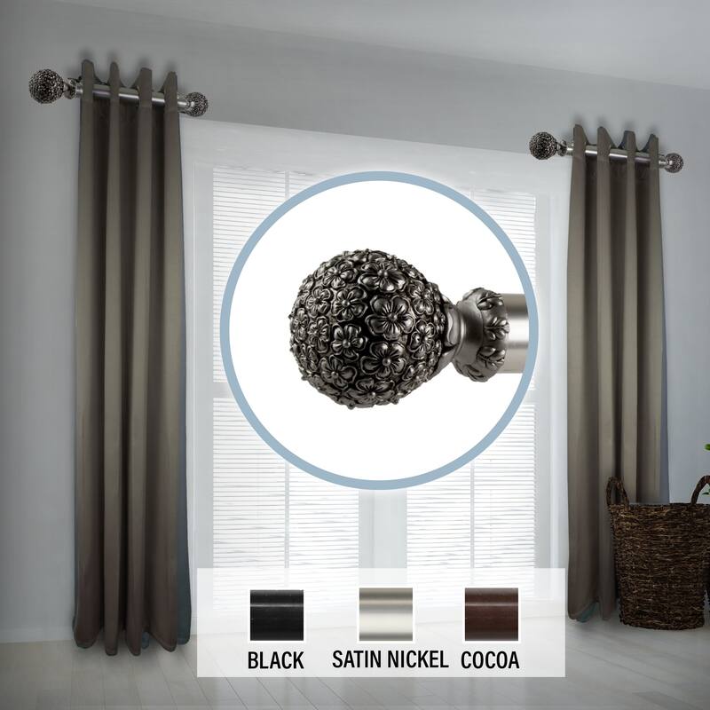 InStyleDesign Eden 1.5" Side Curtain Rod 12-20 inch long (Set of 2) - 12 to 20 inches