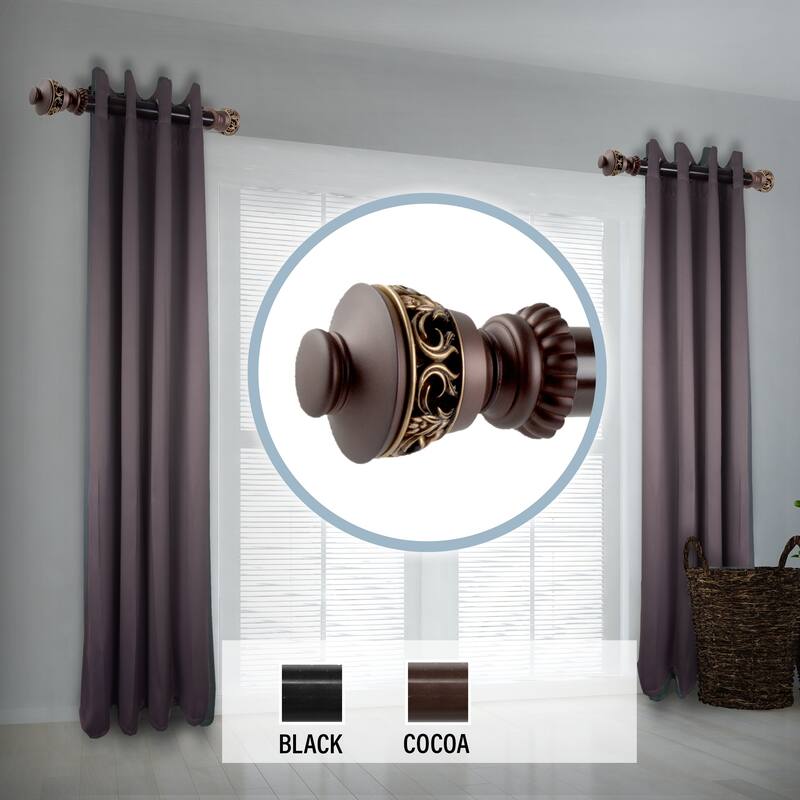 InStyleDesign Scroll 1.5" Side Curtain Rod 12-20 inch long (Set of 2) - 12 to 20 inches