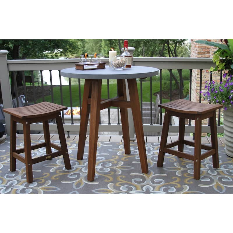 Eilaf Counter Height Eucalyptus Saddle Stool, 2pk.