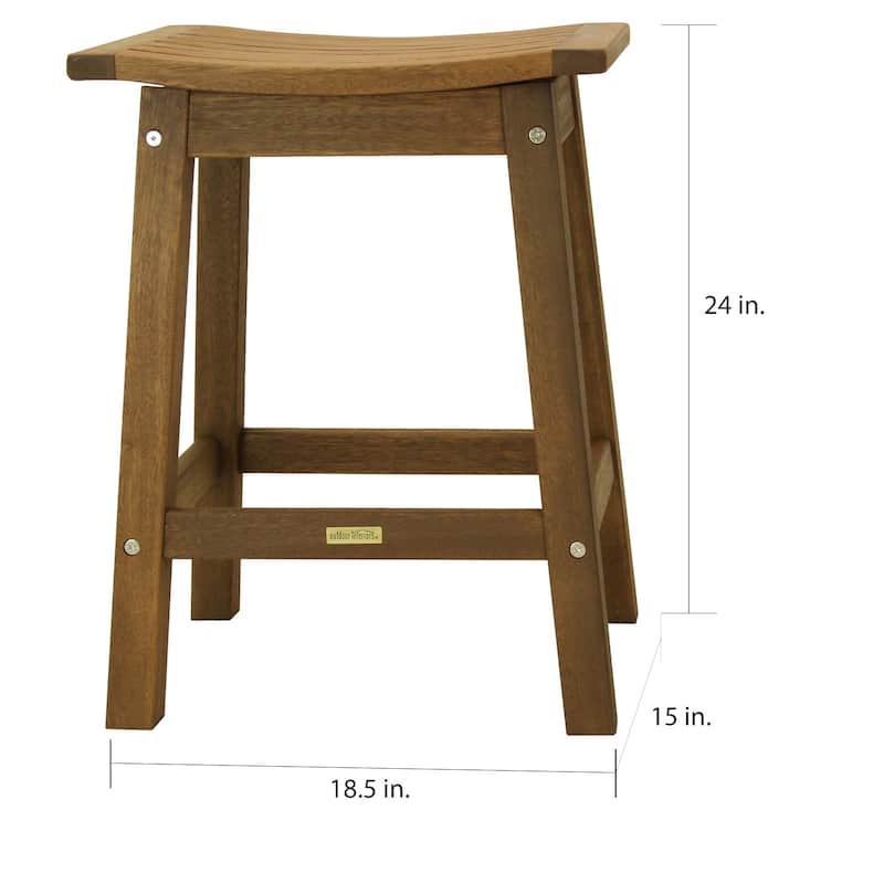 Eilaf Counter Height Eucalyptus Saddle Stool, 2pk.