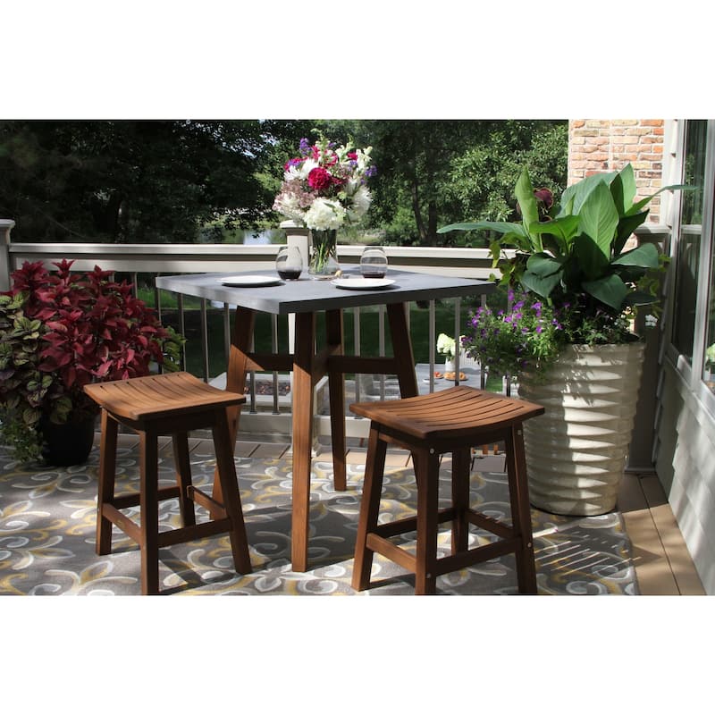 Eilaf Counter Height Eucalyptus Saddle Stool, 2pk.