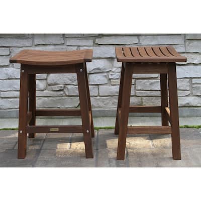 Eilaf Counter Height Eucalyptus Saddle Stool, 2pk.