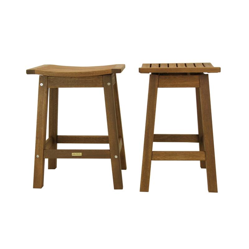 Eilaf Counter Height Eucalyptus Saddle Stool, 2pk.