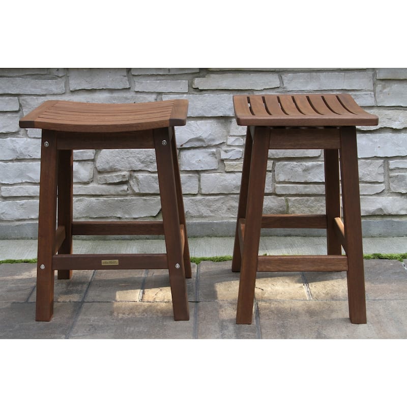 Eilaf Counter Height Eucalyptus Saddle Stool, 2pk.