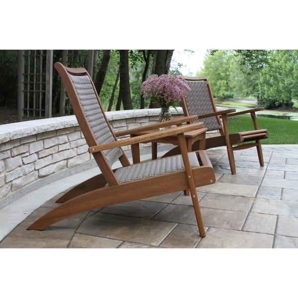 Eilana Grey Wicker And Eucalyptus Lounge Chair With Built In Eilana Grey Wicker And Eucalyptus