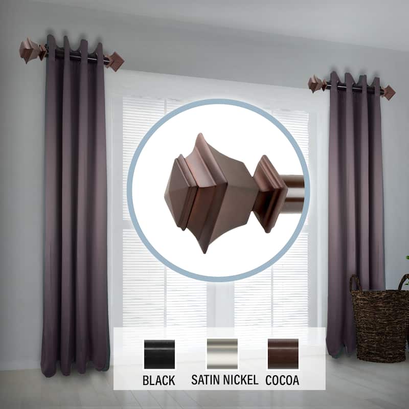 InStyleDesign Schubert 1.5"Side Curtain Rod 12-20 inch long(Set of 2) - 12 to 20 inches - Cocoa