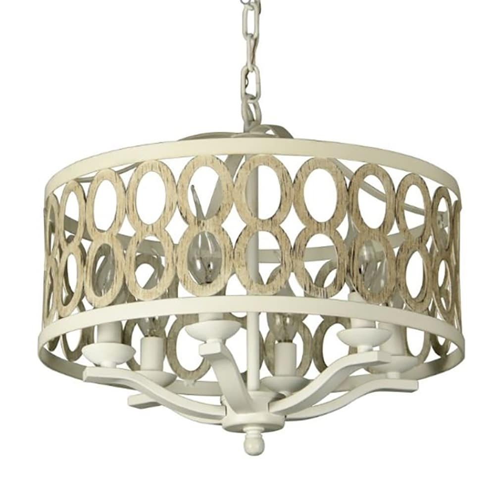 Canyon Home 8 Light Drum Chandelier Steel Frame with Wooden Pattern - Chandeliers For Bedrooms by Overstock.com