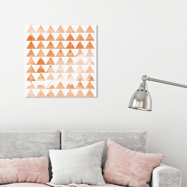 Oliver Gal 'Party Time Triangles' Abstract Wall Art Canvas Print - Orange, White