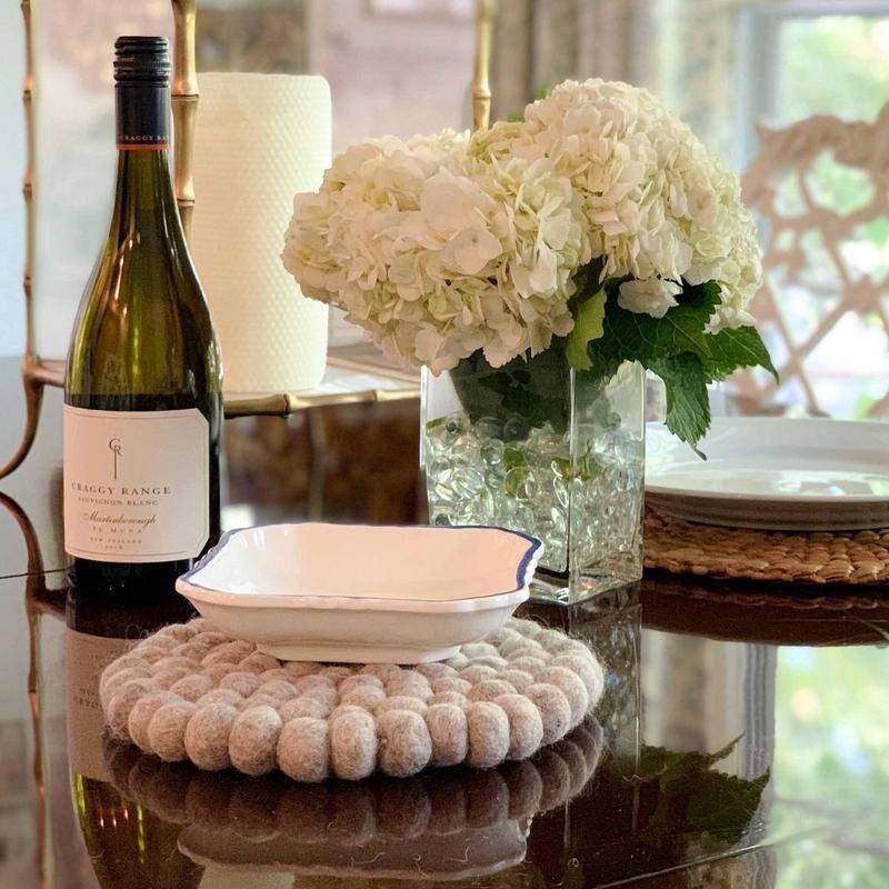 The Curated Nomad Southard Flower Power Felt Ball Trivet - N/A