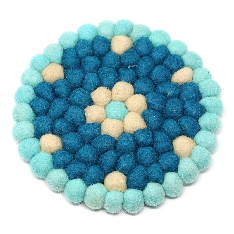 The Curated Nomad Southard Flower Power Felt Ball Trivet