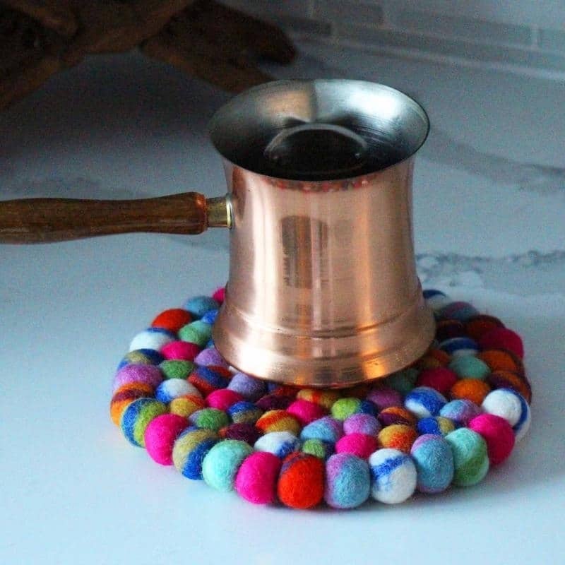 The Curated Nomad Southard Colorful Felt Ball Trivet - N/A