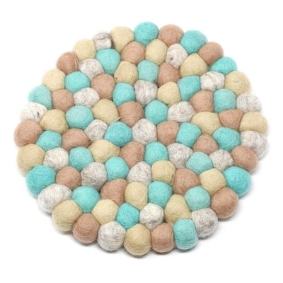 The Curated Nomad Southard Colorful Felt Ball Trivet - N/A