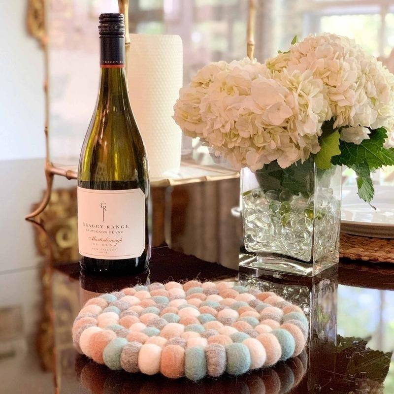 The Curated Nomad Southard Colorful Felt Ball Trivet - N/A