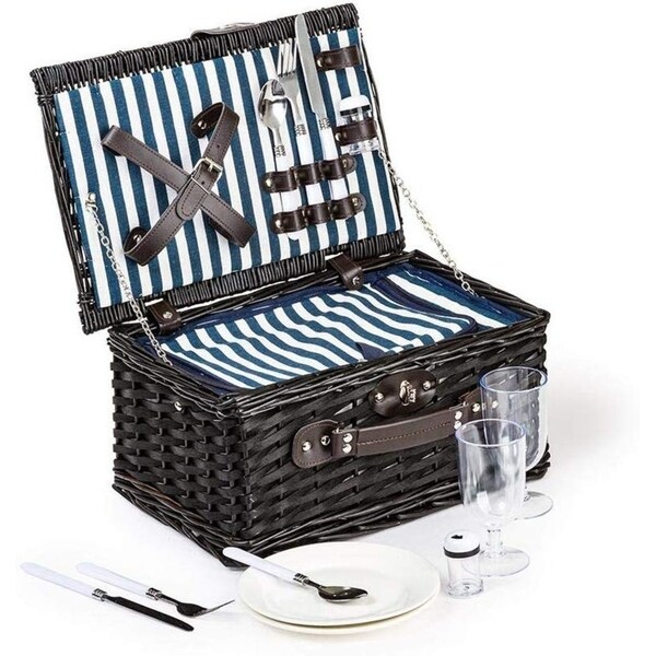 Shop Portland Lined Wicker Picnic Basket Cooler Free Shipping Today