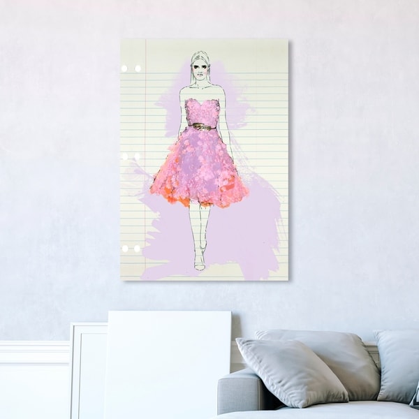 Oliver Gal 'Fashion Illustration 4' Fashion and Glam Wall Art Canvas Print - Pink, White