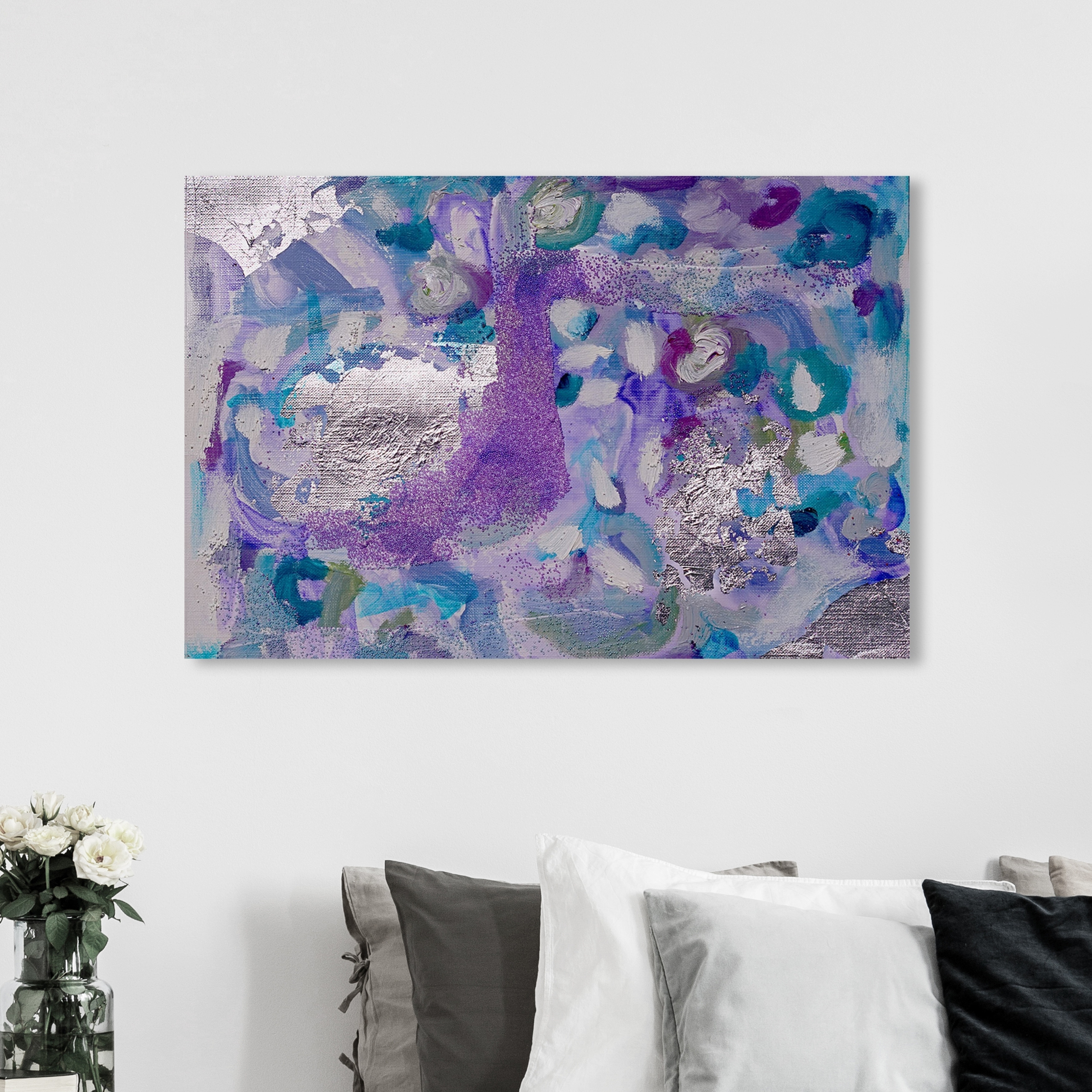 Shop Oliver Gal Tiffany Pratt Lilac Lining Abstract Wall Art Canvas Print Purple Gray Overstock 29770107