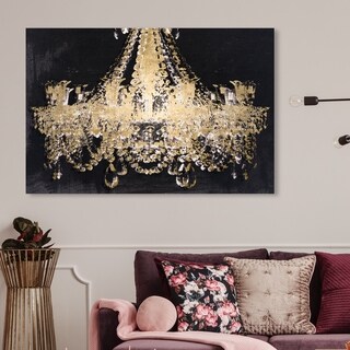 Oliver Gal 'Chandelier Gold' Fashion and Glam Wall Art Canvas