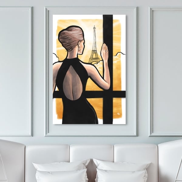 Oliver Gal 'Champ De Mars' Fashion and Glam Wall Art Canvas Print - Black, Gold