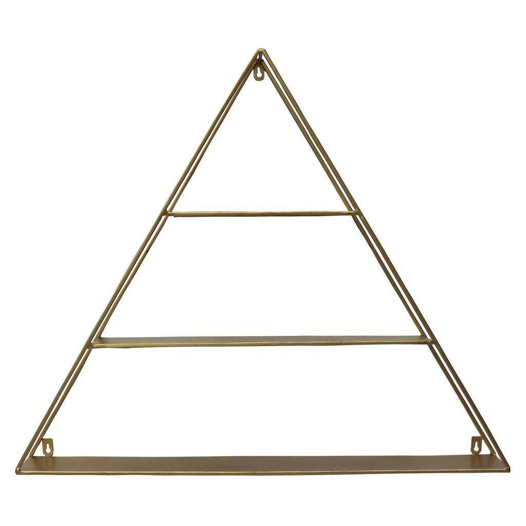 Metal Wall Storage Rack in Gold Metal 28in L x 4in W x 24in H