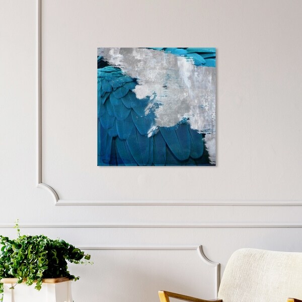Oliver Gal 'Silver Monoco' Abstract Wall Art Canvas Print - Blue, Gray