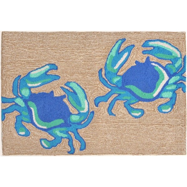Liora Manne Frontporch Crabs Indoor/Outdoor Rug Blue 24"X36"