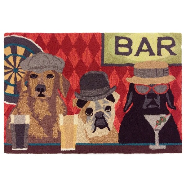 Liora Manne Frontporch Bar Patrol Indoor/Outdoor Rug Port 20"X30"