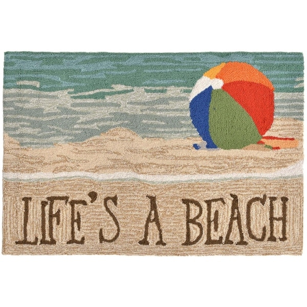 Liora Manne Frontporch Life's A Beach Indoor/Outdoor Rug Sand 24"X36"