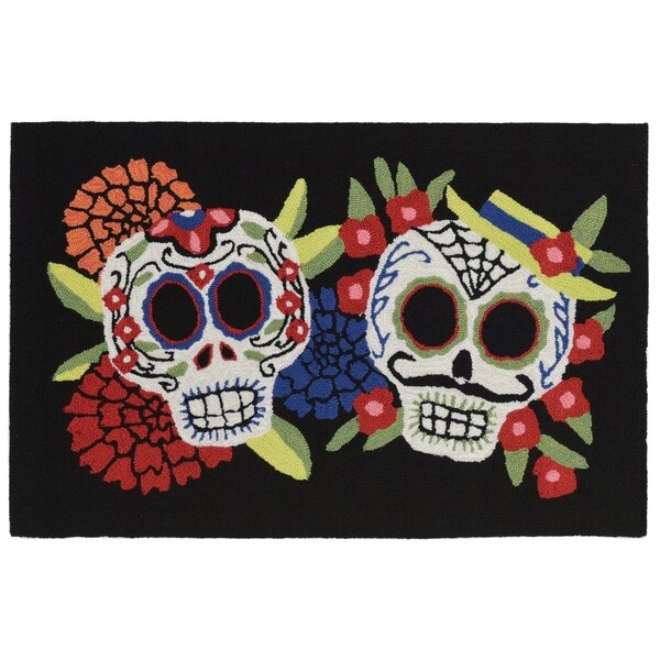 Liora Manne Frontporch Mr.& Mrs. Muerto Indoor/Outdoor Rug Black 24"X36"