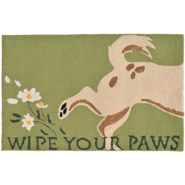 Liora Manne Frontporch Wipe Your Paws Indoor/Outdoor Rug Green 30"X48"