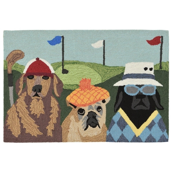 Liora Manne Frontporch Putts & Mutts Indoor/Outdoor Rug Multi 30"X48"