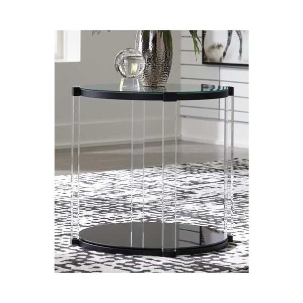 Shop Delsiny Contemporary Round End Table Black Free Shipping Today
