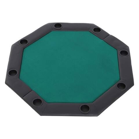 Soozier 48" 8 Person Octagon Foldable Poker Table Cover with Padded Rails and Cup Holders