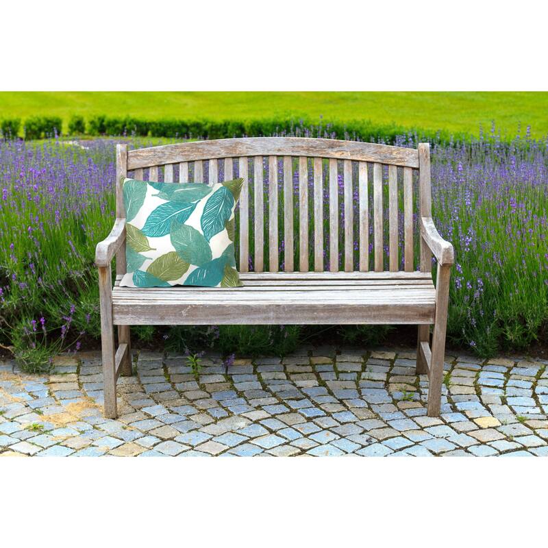 Liora Manne Visions I Mystic Leaf Indoor/Outdoor Pillow Aqua 20" Square