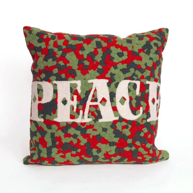 Liora Manne Visions II Peace Indoor/Outdoor Pillow Red 20" Square