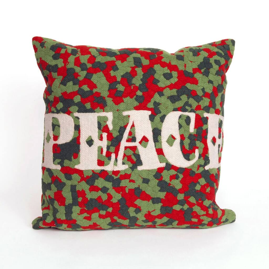 Liora Manne Visions II Peace Indoor/Outdoor Pillow Red 20" Square
