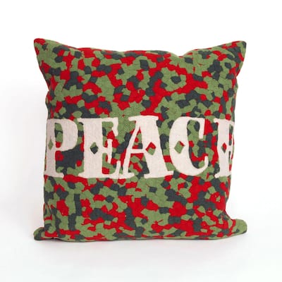 Liora Manne Visions II Peace Indoor/Outdoor Pillow Red 20" Square