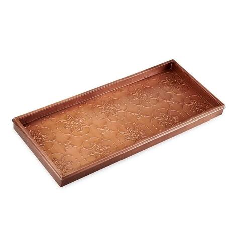 Medallions Boot Tray for Boots, Shoes, Plants, Pet Bowls, and More, Copper Finish by Good Directions