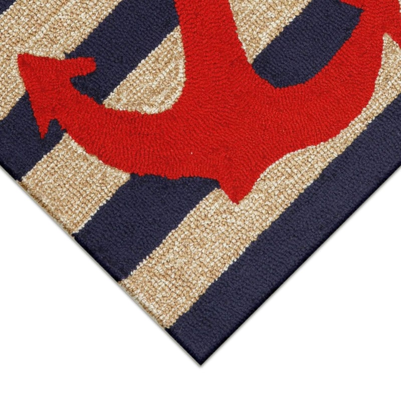 Liora Manne Frontporch Anchor Indoor/Outdoor Rug Navy 2'6 x 4'