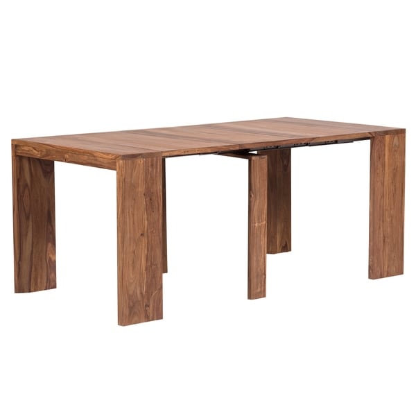 Stretch Expandable with 3 Leaves Dining Table, Natural