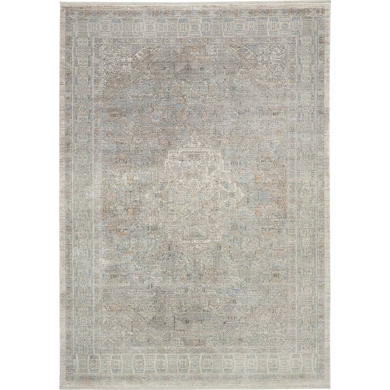 Nourison Starry Nights Bordered Area Rug - 9'10" x 12'6" - Cream Grey