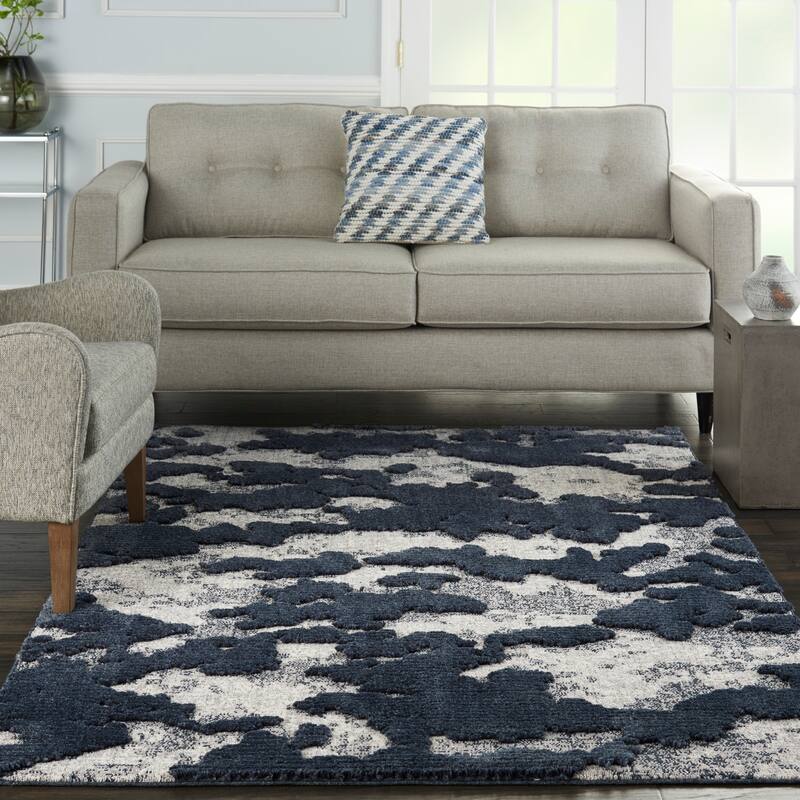Nourison Textured Contemporary Abstract Area Rug - 7'10" x  9'10" - Blue/Grey - Runner/Rectangle