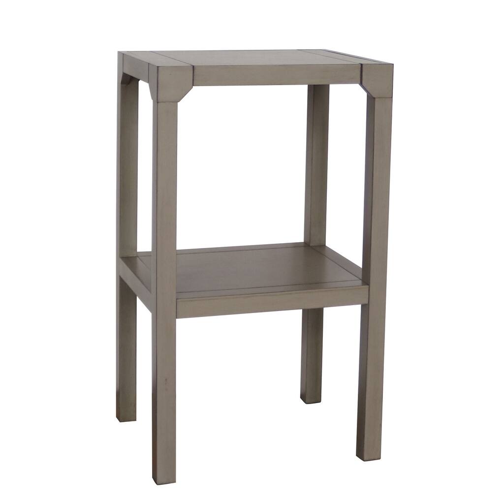 Three Hands Wood Plant Stand in Gray Wood 17in L x 13in W x 28in H