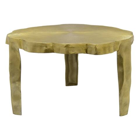 Three Hands Metal Table Round in Gold Metal 24in L x 24in W x 15in H