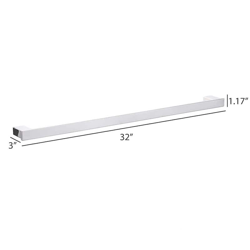 BOANN Sweden T304 Stainless Steel Bathroom 32 in. Towel Bar - Platinum/Chrome - Towel Bar